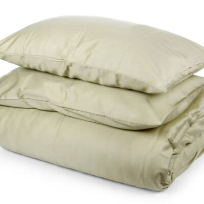 Linen with pillows and blanket isolated